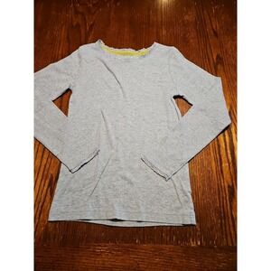 Boden Girls Pointelle T-Shirt Gray Size 13/14Y Long Sleeve Lace Trim Soft (A802)